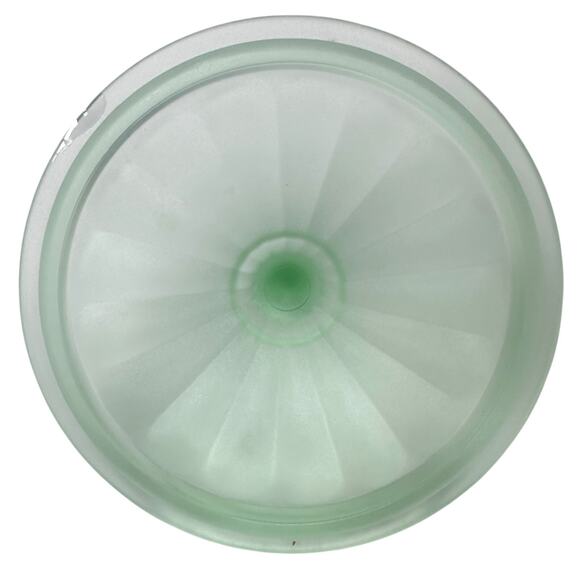 Beaumont Satin Frosted Glass Compote Pedestal Lidded Candy Dish 8.75" Green - Picture 6 of 10